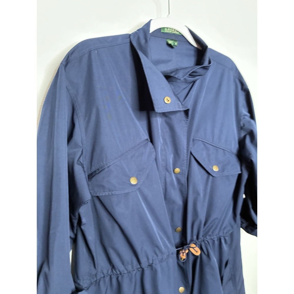 Ralph Lauren Jacket Women XL Blue LRL Zip Snap Trench Peacoat Windbreaker 0454 - Picture 4 of 16